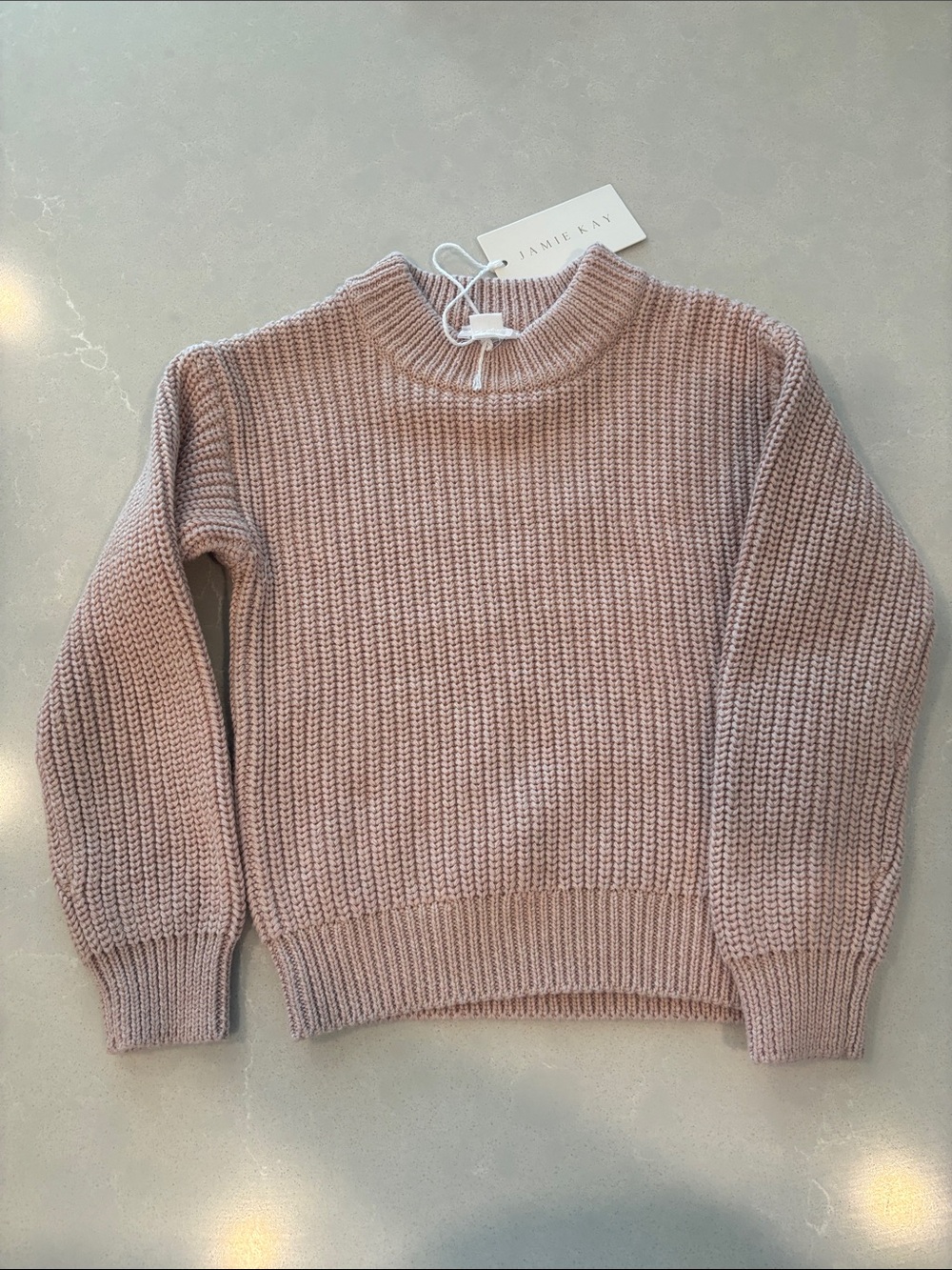 Jamie Kay Dusty Pink Ribbed Turtleneck Sweater